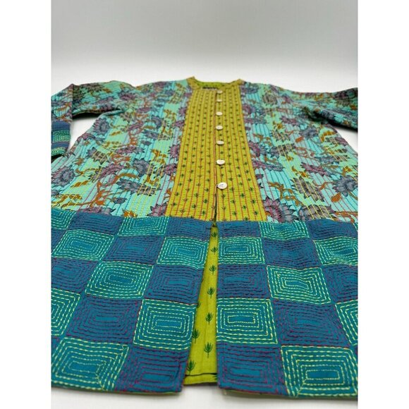 Rara Avis by Iris Apfel Mixed Quilted Printed Coat Multicolored Women Size Mediu - Picture 2 of 16